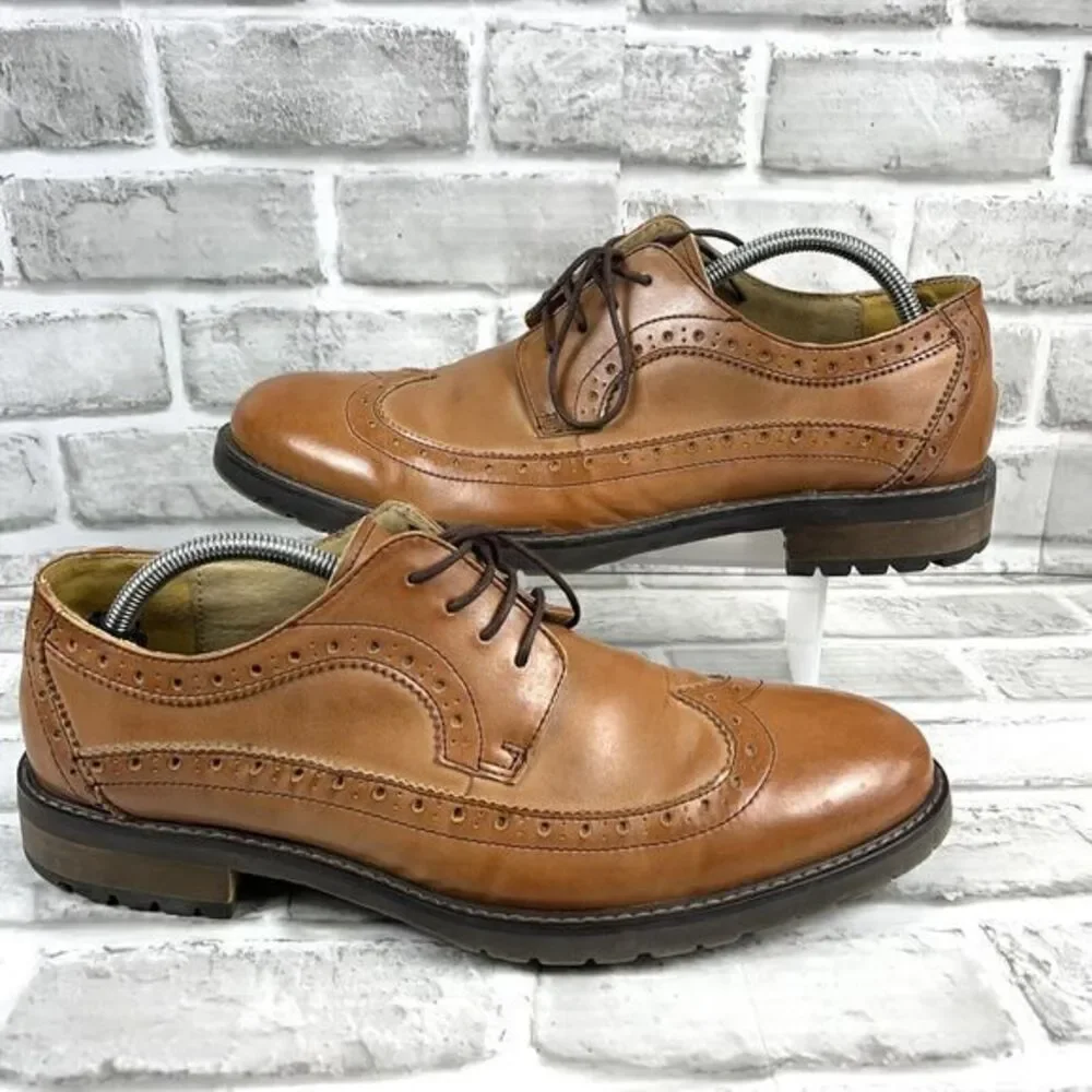 Steve Madden Remaine Men’s Size 11 Brown Leather Wingtip Oxfords Shoes